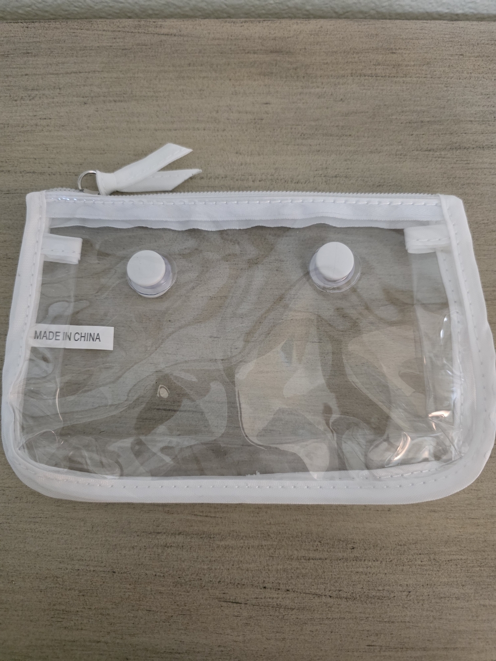 Bogg Clear Bag with White Trim. For Bogg Bag Insert.